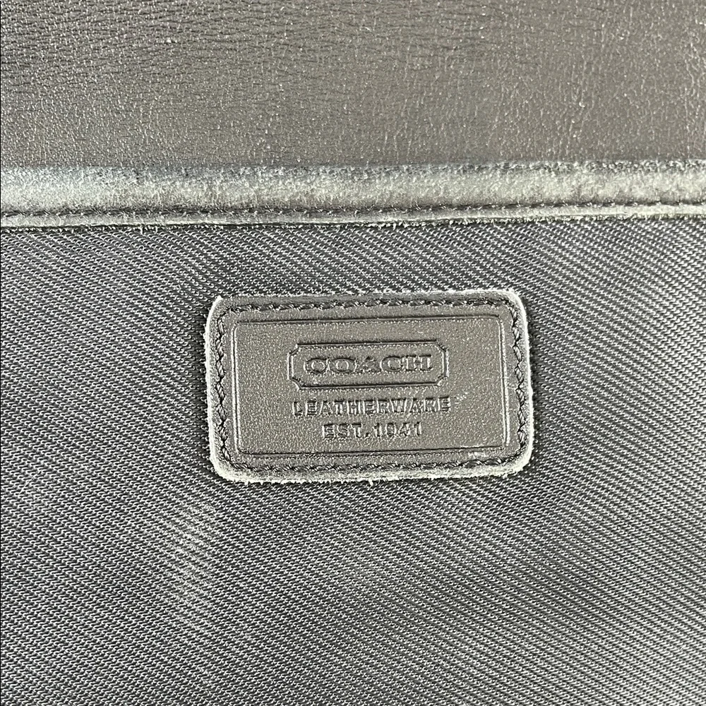 Coach Black Leather & Nylon Messenger Briefcase Bag